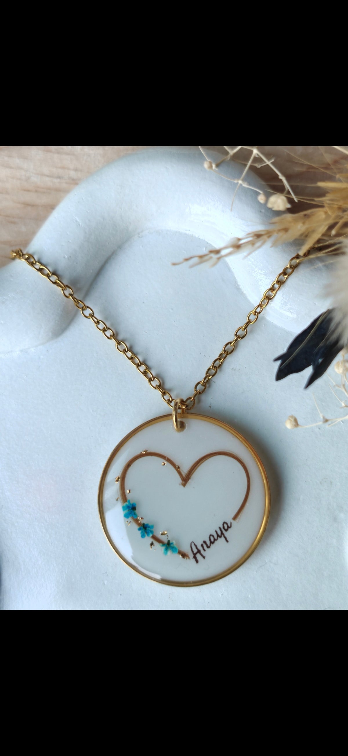 Collier mon cœur fleuri