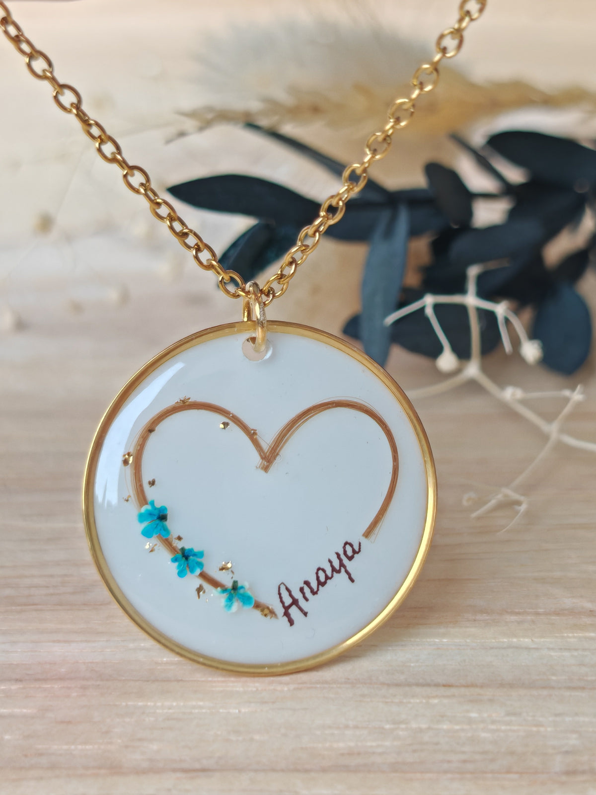 Collier mon cœur fleuri