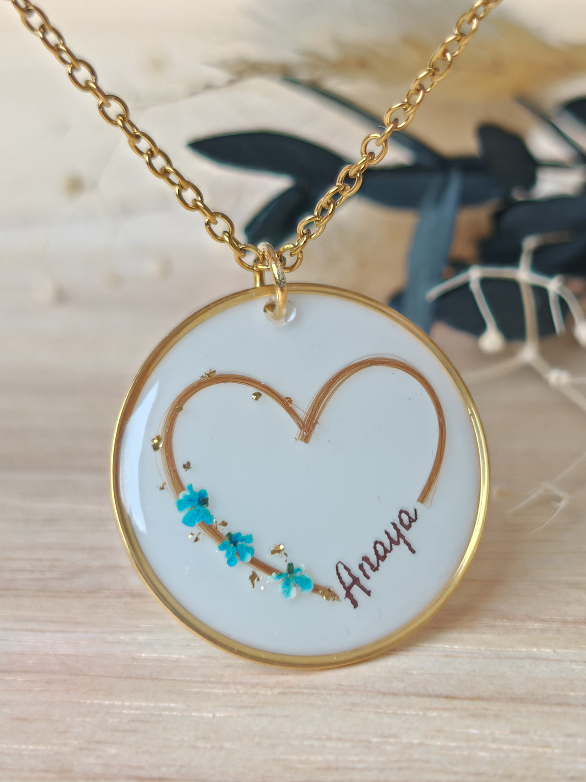 Collier mon cœur fleuri
